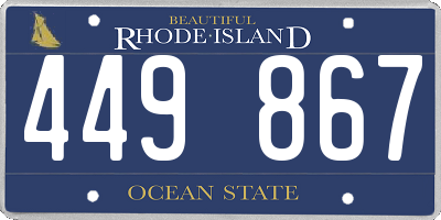RI license plate 449867