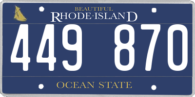 RI license plate 449870
