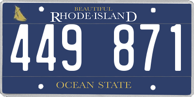RI license plate 449871