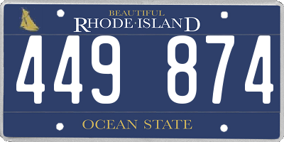 RI license plate 449874