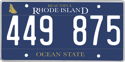 RI license plate 449875