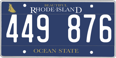 RI license plate 449876