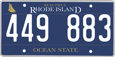RI license plate 449883