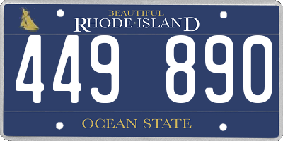 RI license plate 449890