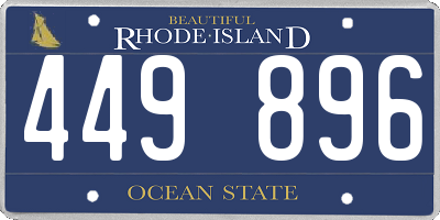 RI license plate 449896