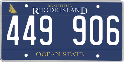 RI license plate 449906