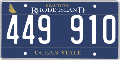 RI license plate 449910