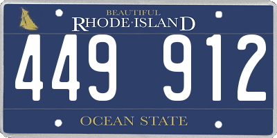 RI license plate 449912