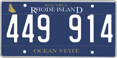 RI license plate 449914