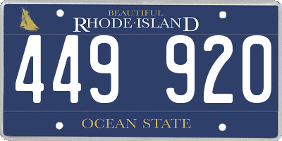 RI license plate 449920