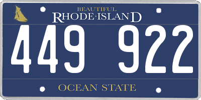 RI license plate 449922