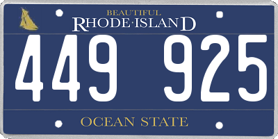 RI license plate 449925