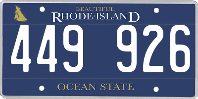RI license plate 449926