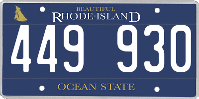 RI license plate 449930