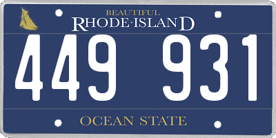 RI license plate 449931