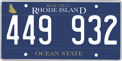 RI license plate 449932