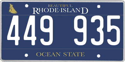 RI license plate 449935