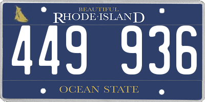 RI license plate 449936