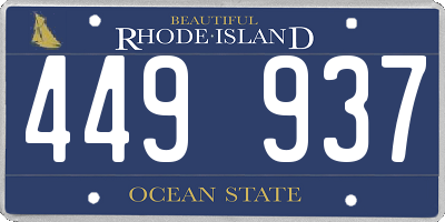 RI license plate 449937