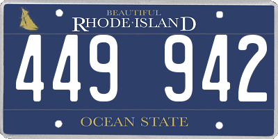 RI license plate 449942