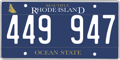 RI license plate 449947