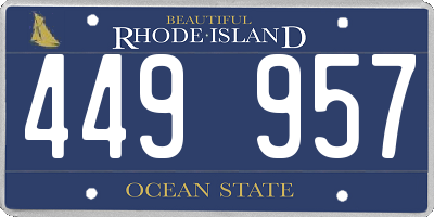 RI license plate 449957