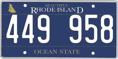 RI license plate 449958