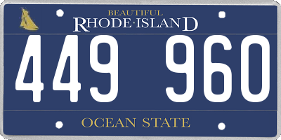RI license plate 449960