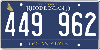 RI license plate 449962