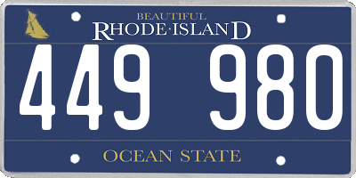 RI license plate 449980