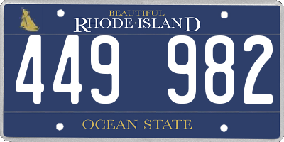 RI license plate 449982