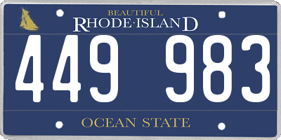 RI license plate 449983