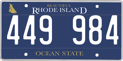 RI license plate 449984