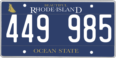 RI license plate 449985