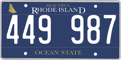 RI license plate 449987