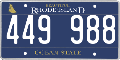 RI license plate 449988