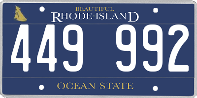 RI license plate 449992
