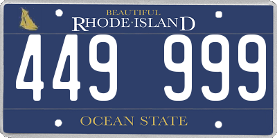RI license plate 449999