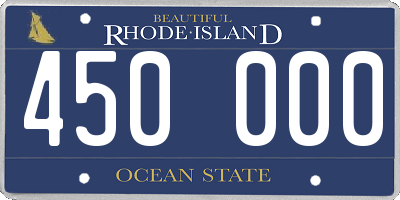 RI license plate 450000
