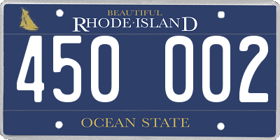 RI license plate 450002