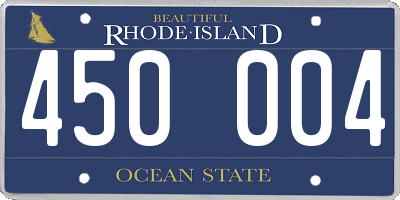 RI license plate 450004