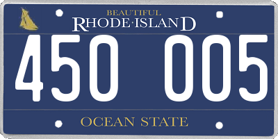 RI license plate 450005