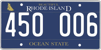 RI license plate 450006