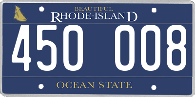 RI license plate 450008