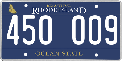 RI license plate 450009