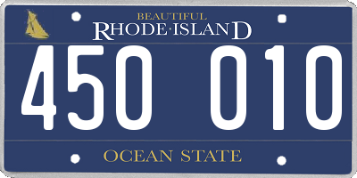 RI license plate 450010