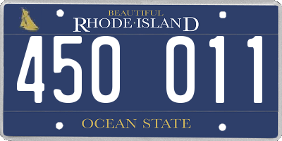 RI license plate 450011