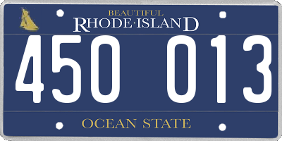 RI license plate 450013