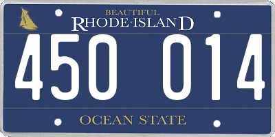 RI license plate 450014