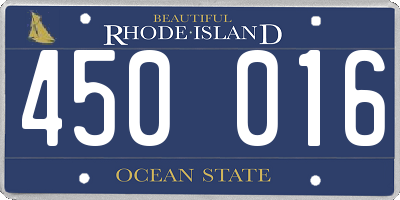 RI license plate 450016